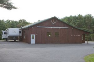 36'x60' Building with 12'x60' Enclosed Lean-to Shed front view